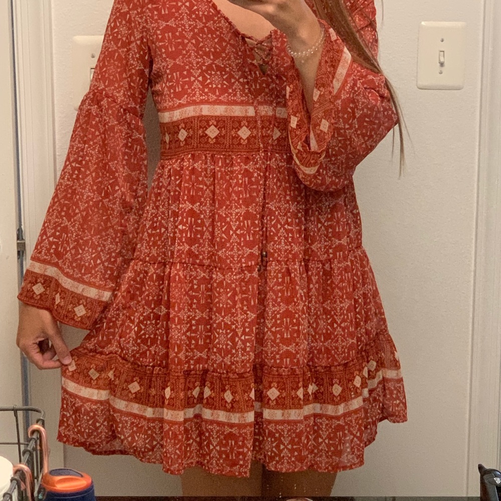 Altar’d State Bohemian Rust Colored Dress